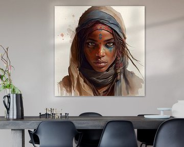 Aquarell Tuareg Frau #2