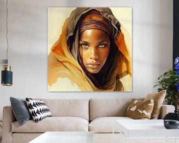 Aquarell Tuareg Frau #11 von Chromatic Fusion Studio