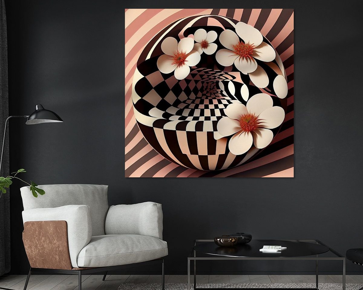 Voorbeeld van het werk in een kamer