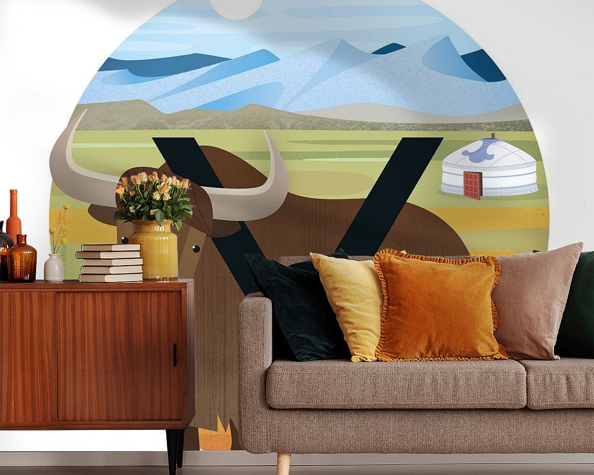 Voorbeeld van het werk in een kamer