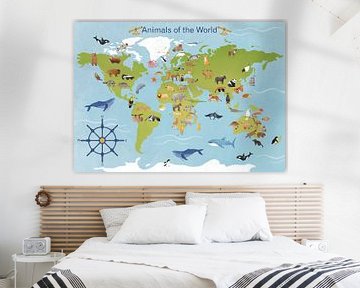 World map of animals by Judith Loske