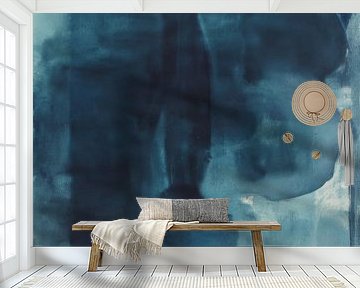 Modern abstract "Denim blue" van Studio Allee