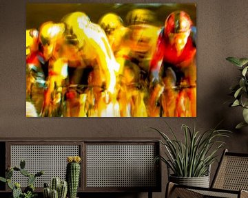 The cycling peloton turns yellow by Studio Koers