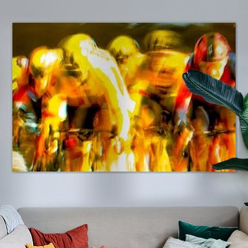 Het wielerpeloton kleurt geel