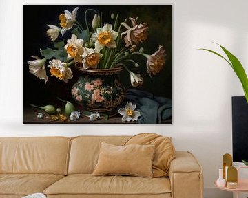 Des fleurs de jonquille dans un vase. sur AVC Photo Studio