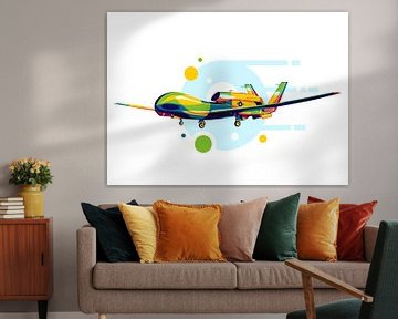 RQ-4 Global Hawk in Pop Art van Lintang Wicaksono