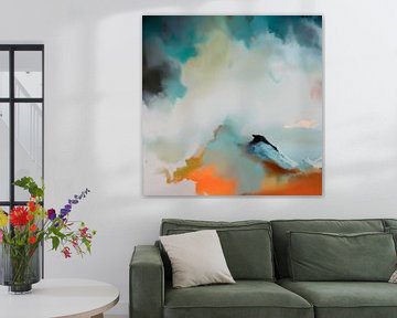 Abstract landschap "mountains and clouds" van Studio Allee