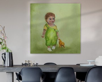 Enfant avec ours : bambin, enfant d'âge préscolaire sur Anne-Marie Somers