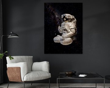 Space Buddha - mediterende Yoga astronaut in de ruimte van BHotography