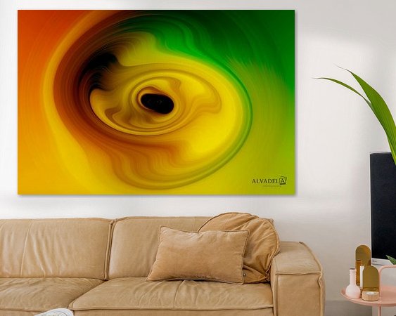 Voorbeeld van het werk in een kamer