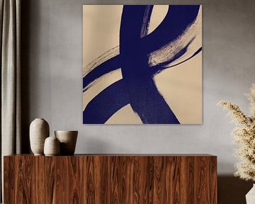 Moderne abstracte vormen en lijnen in marineblauw van Studio Allee