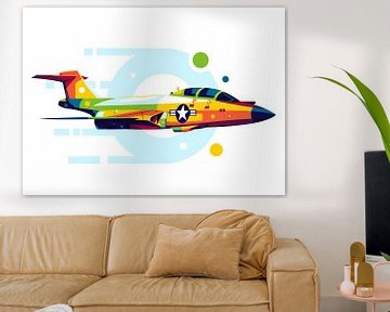 F-101 Voodoo in Pop Art van Lintang Wicaksono