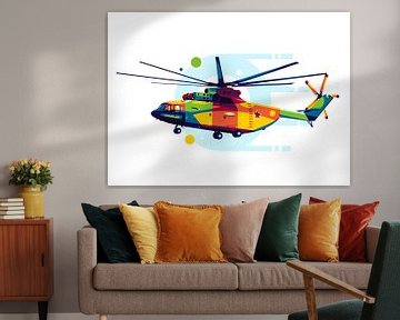 L'hélicoptère Mil Mi 24 en Pop Art sur Lintang Wicaksono