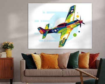 P-51 Mustang in Pop Art van Lintang Wicaksono