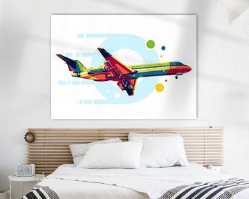 Fokker 100 in Pop Art van Lintang Wicaksono