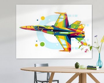 F-18 Hornet in Pop Art van Lintang Wicaksono