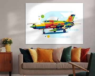 MiG-21 Fischbett in Pop Art von Lintang Wicaksono