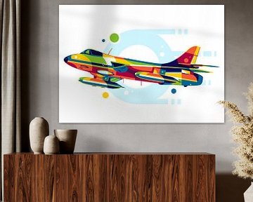 Hawker Hunter in Pop Art van Lintang Wicaksono