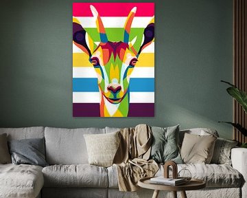 Baby Ibex Portrait in Pop Art Style by Lintang Wicaksono