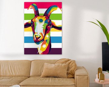 Le portrait de chèvre dans le style pop art sur Lintang Wicaksono
