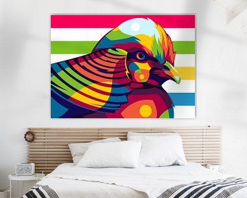 Gouden fazant Vogel in Pop Art Stijl van Lintang Wicaksono