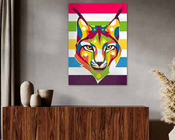 Lynx portret in Pop Art stijl van Lintang Wicaksono