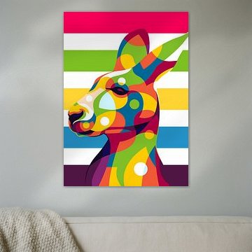 Kangaroo in Pop Art Style