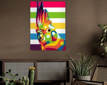 Kakadu-Porträt im Pop-Art-Stil von Lintang Wicaksono