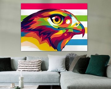 Eagle Stare in Pop Art Stijl van Lintang Wicaksono