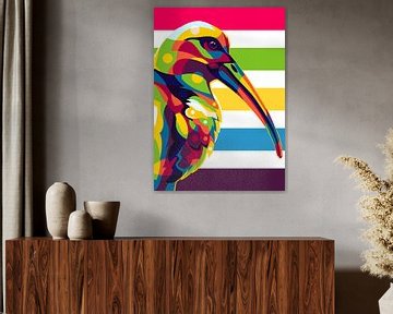 Hadada Ibis Vogel in Pop Art Stijl van Lintang Wicaksono