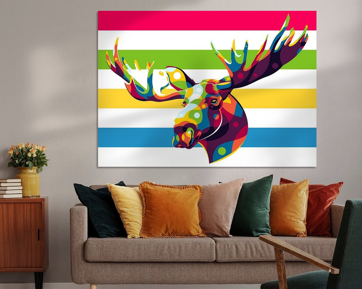 Voorbeeld van het werk in een kamer