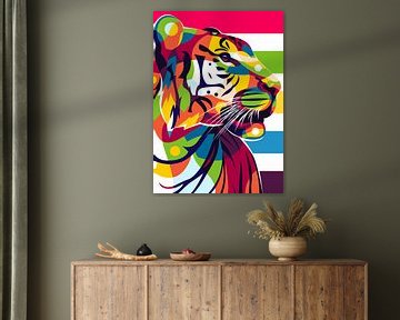 Der wilde Tiger im Pop-Art-Stil von Lintang Wicaksono