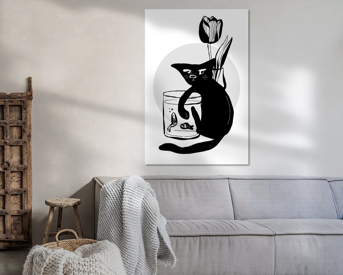 Voorbeeld van het werk in een kamer