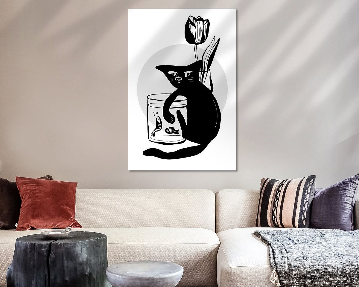 Voorbeeld van het werk in een kamer