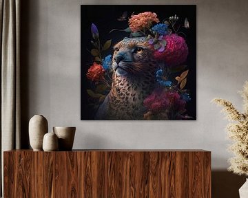 prédateur avec des fleurs sur Gelissen Artworks