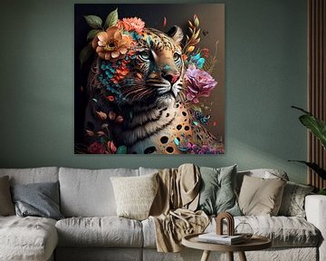 prédateur avec des fleurs sur Gelissen Artworks