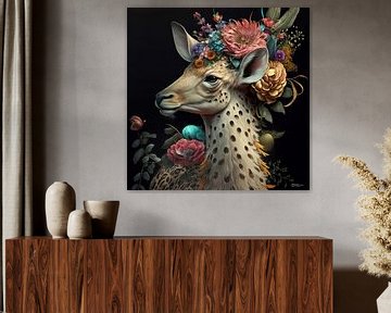 hert met bloemen van Gelissen Artworks