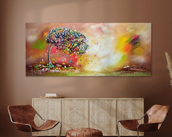 Voorbeeld van het werk in een kamer