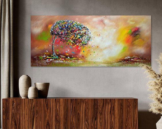 Voorbeeld van het werk in een kamer