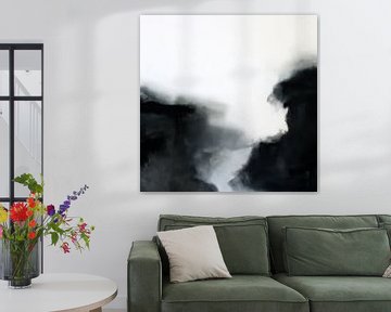 Moderne abstrakte Landschaft in Schwarz und Weiß von Studio Allee