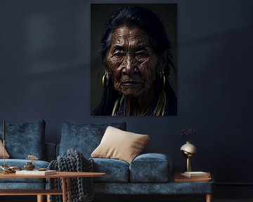 Inheemse Amerikaanse oude vrouw van Henk van Holten