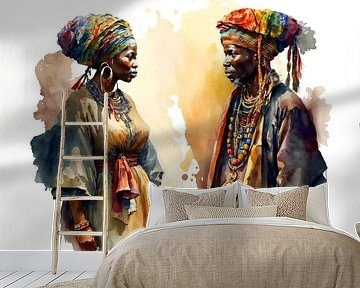 Afrika Aquarel van Preet Lambon