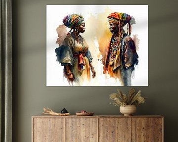 Afrika Aquarell von Preet Lambon