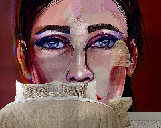 Voorbeeld van het werk in een kamer