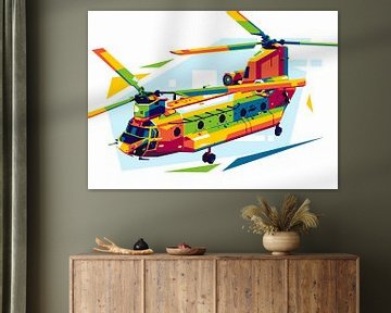 CH-47 Chinook Helicopter in Pop Art van Lintang Wicaksono
