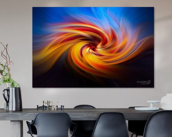 Voorbeeld van het werk in een kamer