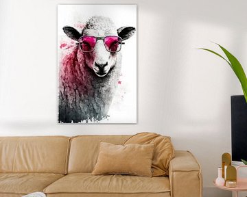 Schaap met zonnebril Cool Schaap van Poster Art Shop