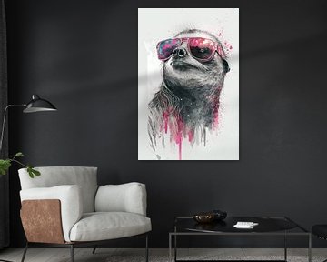 Coole luiaard van Poster Art Shop