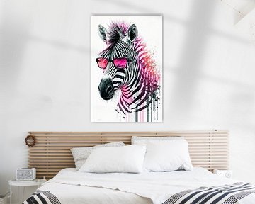 Zebra in stijl van Felix Brönnimann