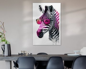 Zebra in stijl van Felix Brönnimann